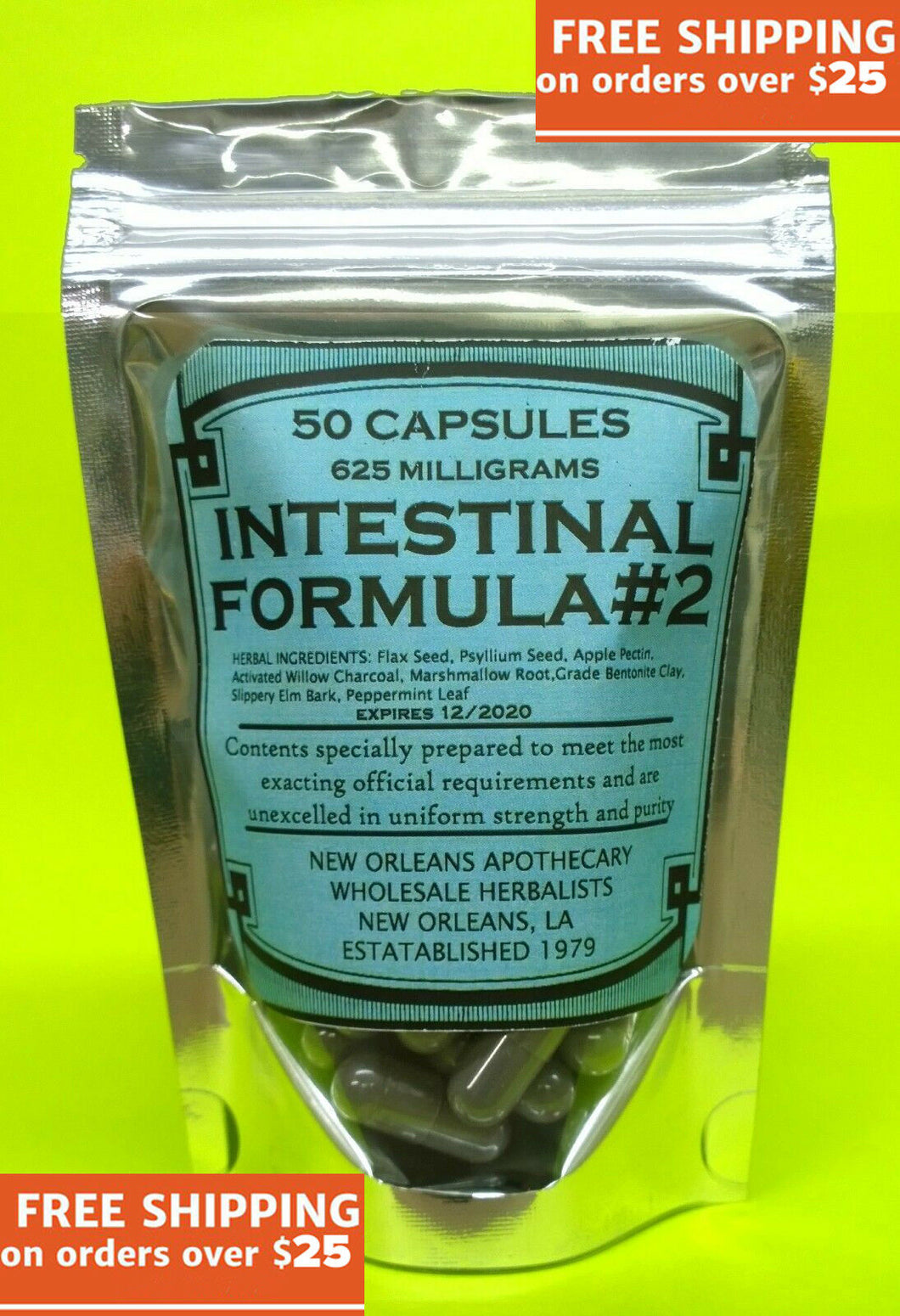 Intestinal Formula #2 Capsules(SUPER COLON CLEANSE*DETOX*WEIGHT LOSS*NO FILLERS - Men Guide Store