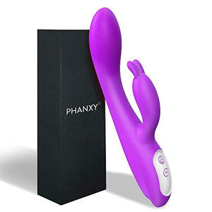 G Spot Rabbit Vibrator with Heating Function, Rose Sex Toys for Clitoris G-spot Stimulation,Waterproof Dildo Vibrator with 9 Powerful Vibrations Dual Motor Stimulator for Women or Couple Fun(Purple)
