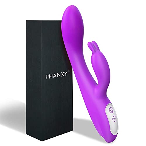 G Spot Rabbit Vibrator with Heating Function, Rose Sex Toys for Clitoris G-spot Stimulation,Waterproof Dildo Vibrator with 9 Powerful Vibrations Dual Motor Stimulator for Women or Couple Fun(Purple)