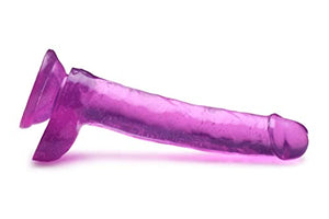Lynx 8 Inch Ice Dildo with Balls - Purple