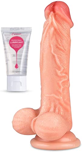 Realistic Dildo with Strong Suction Cup - 7.3 Inch Thick Dildo for Beginners & Deep Throat Training UTIMI Anal Sex