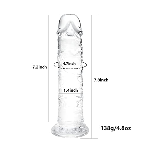 7.8 Inch Suction Dildo, Body-Safe Material Lifelike Beginners Sex Toys
