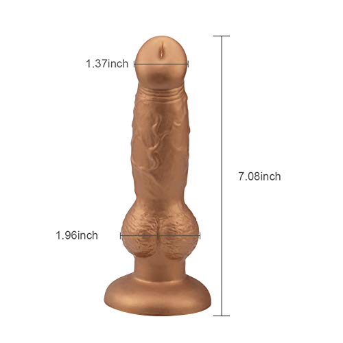 Realistic G-spot Dildo, 7.08 inch Liquid Silicone Penis Cock Dong with Flared Suction Cup, Adult Sex Toy for Men Women