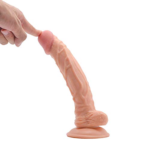 10 Inch Silicone Dildo for Women, Dong with Balls Fake Penis