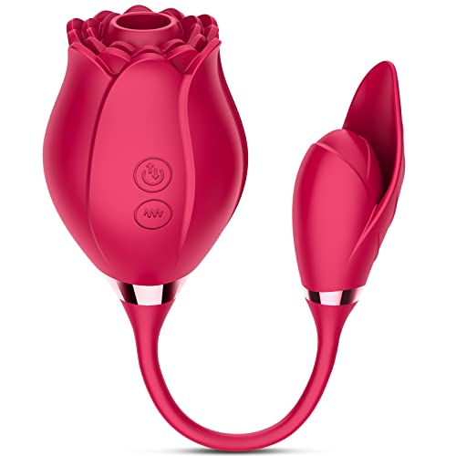10 Modes Rose Vibrator, Adorime Clitoral Sucking Vibrator Rose Toy Blowjob Adult Sex Toy for Women Oral Sex Orgasm