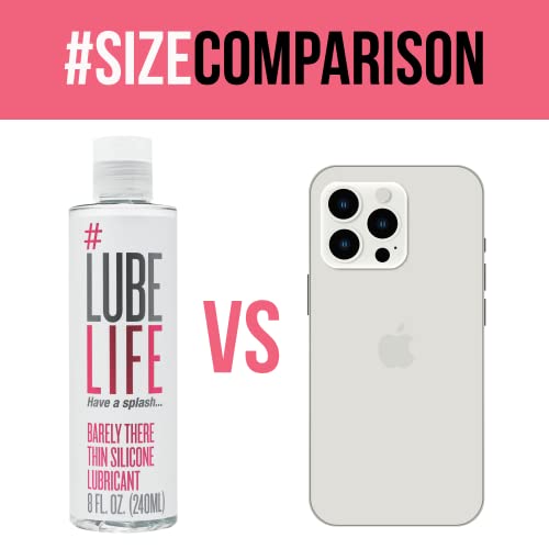 #Lubelife Barely There Thin Silicone-Based, Long Lasting, Water Resistant, Personal Lubricant for Men, Women and Couples, 8 Oz