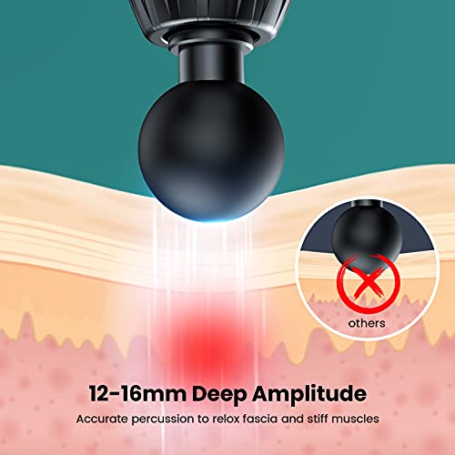 Muscle Massage Gun Deep Tissue for Athletes,Electric Percussion Massager for Neck,Shoulder Body Pain Relief,30 Speeds Portable Quiet Handheld Massager,Touch Screen with 10 Heads