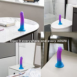 8'' Liquid Silicone Realistic Dildo,Gradient Color Penis for Vaginal and Anal Sex