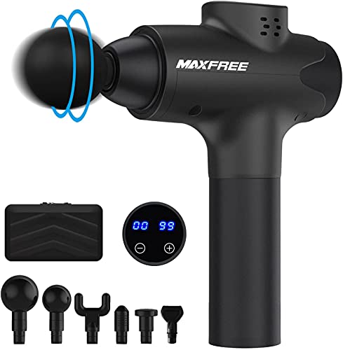 Massage Gun, Massage Gun for Athletes 18mm Deep Tissue Massage Gun Muscle Massager Quiet 20 Speed Settings, Full-Body Relief for Physiotherapists with Carrying Case (Dark)
