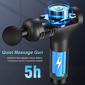 Massage Gun Deep Tissue Percussion Muscle Massager Handheld Massage Gun for Athletes (Grey)