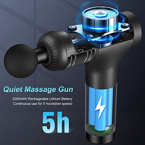 Massage Gun Deep Tissue Percussion Muscle Massager Handheld Massage Gun for Athletes (Grey)
