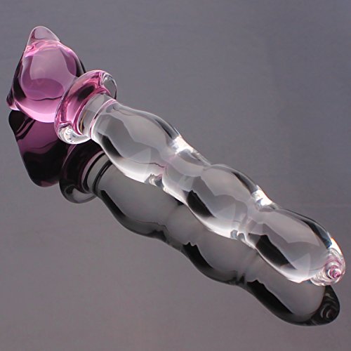 Crystal Glass Pleasure Wand Dildo Penis - AKStore - Bear/Cat, Pink