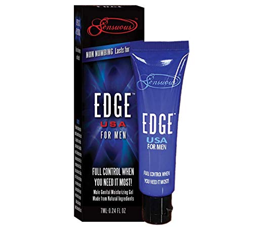 Edge Delay Gel. Ultimate Staying Power: Natural, Prolonging and Desensitizing Delay for Men. NO Lidocaine, Non-Numbing Long Lasting! Pocket Size Tube! (30 Applications)