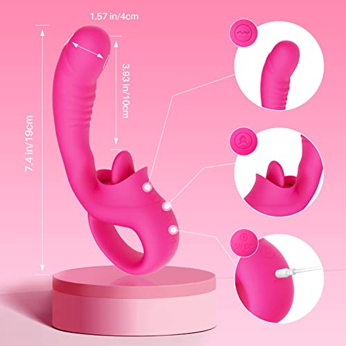 Clitoral Licking G Spot Vibrator, Realistic Dildo Clitoralis Stimulator