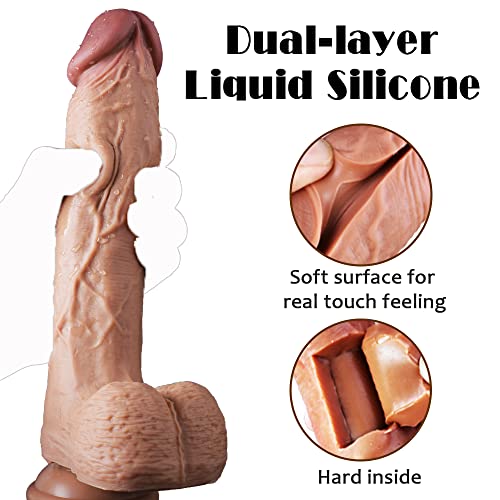 9 Inch Realistic Dildo Dual Density Liquid Silicone Cock