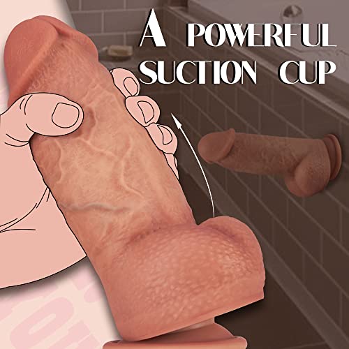 2.67'' Diameter Thick Huge Dildo, Realistic Silicone Dildos with Strong Suction Cup for Hands-Free and Anal Play, G-spot Giant Dildo Anal Sex Toys for Women and Men