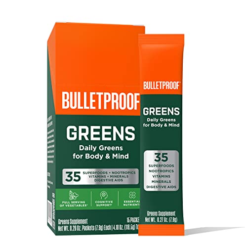 Bulletproof Greens Packets, 15 Count, Daily Greens Powder