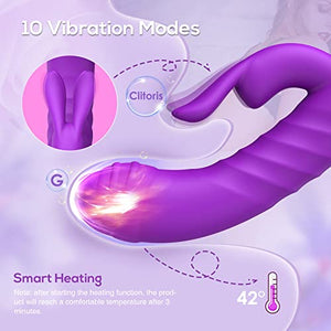 Thrusting Dildo Rabbit Vibrator for Women-Vibrating Dildo