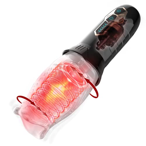 Automatic Male Masturbator Cup with 10 Vibrating & 5 Rotating Modes for Penis Stimulation, Electric Pocket Pussy Vagina Textured Blowjob Male Stroker Toy, Adult Oral Male Sex Toys for Men