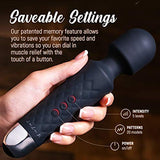 LuLu 7+ Powerful Handheld Electric Back Massager for Women - Strong Personal Magic Massage for Sports Recovery, Muscle Aches, & Body Pain - 20 Patterns & 5 Speeds - Black