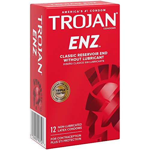 Trojan ENZ Natural Latex Non-Lubricated Condoms - 12 Count (Packaging May Vary)