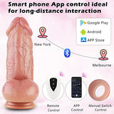 Thick Dildo Huge Dildo Giant Dildos with Remote Control for Machine, Fat Vibrating Soft Fantasy Dildo for Strap On, Lifelike Girth Penis with Strong Suction Cup for Woman
