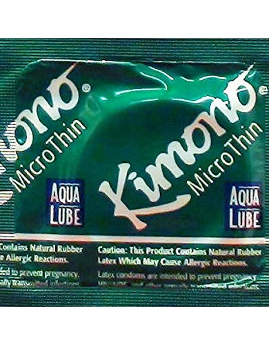 Kimono Microthin with Aqua Lube and Brass Lunamax Pocket Case, Premium Lubricated Latex Condoms-24 Count