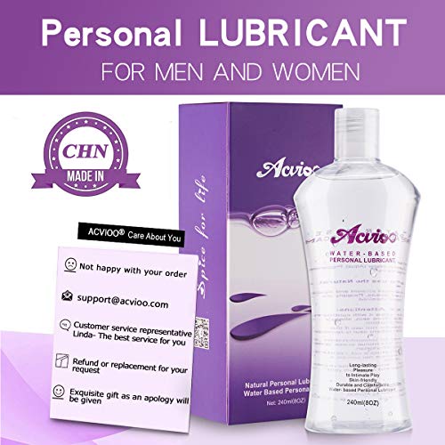 Acvioo Water Based Personal Lubricant, Long Lasting Sex Lube for Men and Women 8oz - Men Guide Store