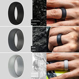 ThunderFit Silicone Wedding Ring for Men - 8.7mm Wide - 2.5mm Thick (Dark Grey, Light Grey, White, Black, Dark Teal, Dark Blue, Dark Olive Green - Size 9.5 - 10 (19.8mm))