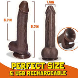 Thrusting Dildo Vibrator Sex Toy with 5 Powerful Thrusting Speeds&10 Vibrations, Black Realistic Vibrating Dildos for G-spot and Anal Stimulation, Lubisey Thick Vibrating Dildo for Women Masturbation