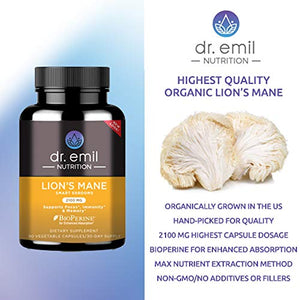 Dr. Emil Nutrition Organic Brain Boosting Nootropic Lions Mane Mushroom