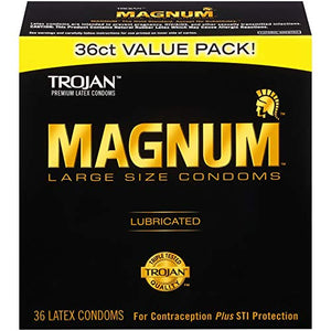 Trojan Magnum Lubricated Latex Large Size Condoms - Men Guide Store