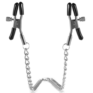 SEXY SLAVE Nipple Clamps - Adjustable & Soft Rubber Metal Nipple Clamps, Fantasy SM Sex Toy for Couples - Men Guide Store