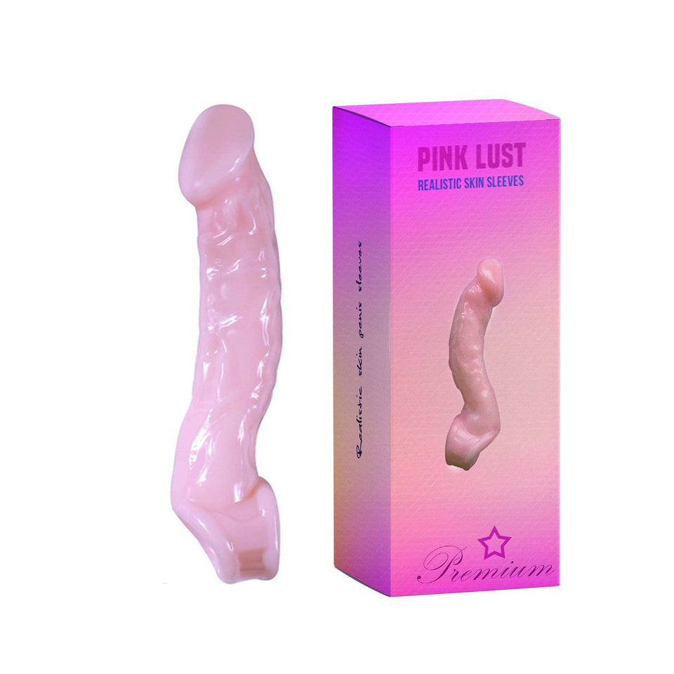 Pink Lust Penis Cock Sheath Sleeve Enhancer Extender Enlarger Natural - Men Guide Store