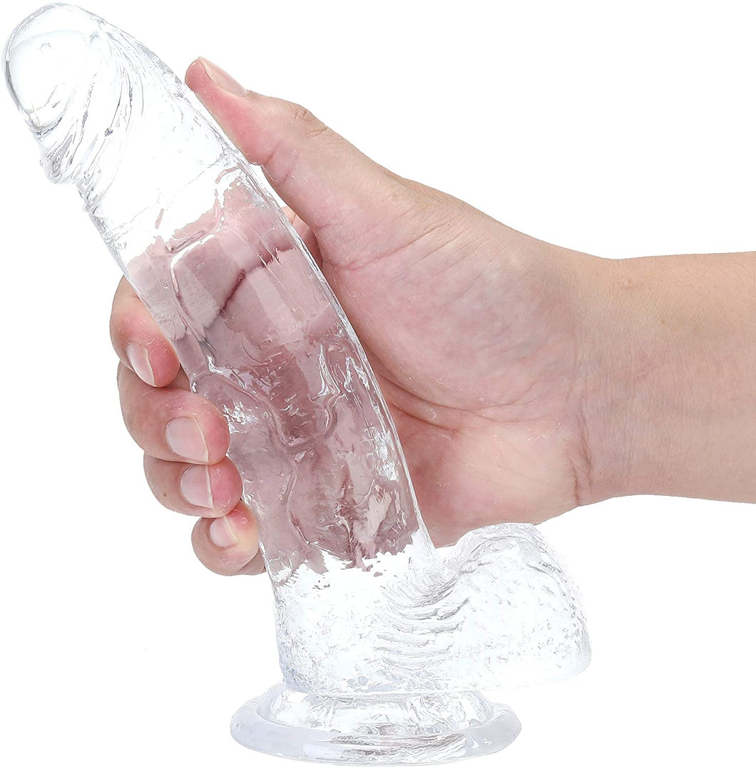 7.3 Inch Clear Dildo with Suction Cup for Hands-Free
