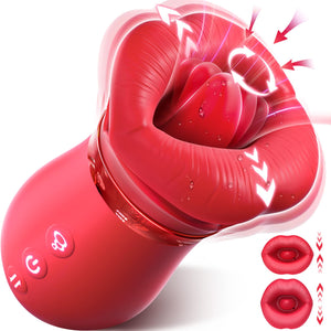 Vibrator Adult Sex Toys for Women - 4IN1 Mouth Sucking Vibrator Rose Sex Toy