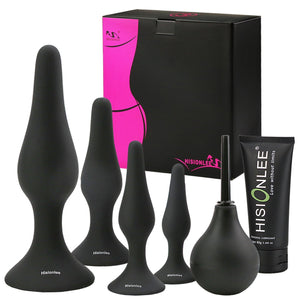 Hisionlee Sexy Toys 4PCS Anal Plug Set Medical Silicone Sensuality Anal Toys(Black) - Men Guide Store