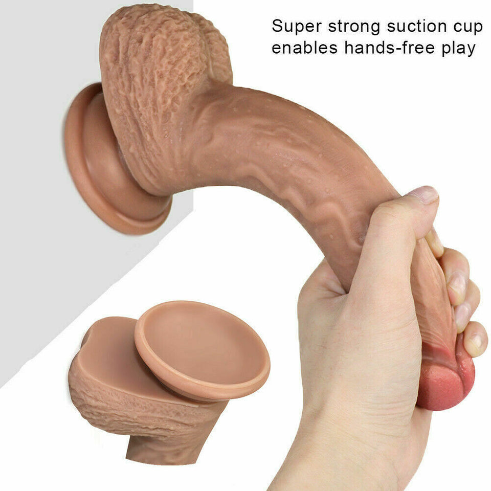 8" Silicone Penis Suction Cup Women Sex Toy