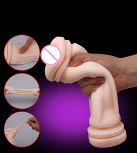 Adult Men 2 In 1 Vibrating Masturbator Cup Squeezable Vagina Sex Toy with Holder - Men Guide Store