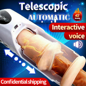 Automatic HandsFree Male Masturbaters Telescopic Heating Cup Stroker Men Sex Toy