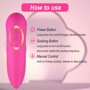Clitoral Sucking Tongue Vibrator with 8 Strong Sucking Modes and 5 Licking Modes