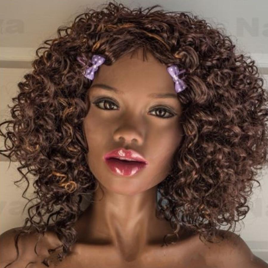 Elena: Curly Hair Black Sex Doll Dark Skin TPE Sex Doll 155 - Men Guide Store