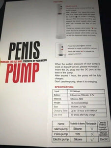 Electric Bigger Penis Growth Power Vacuum Male Enhancement Enlarger Penis Pump - Men Guide Store
