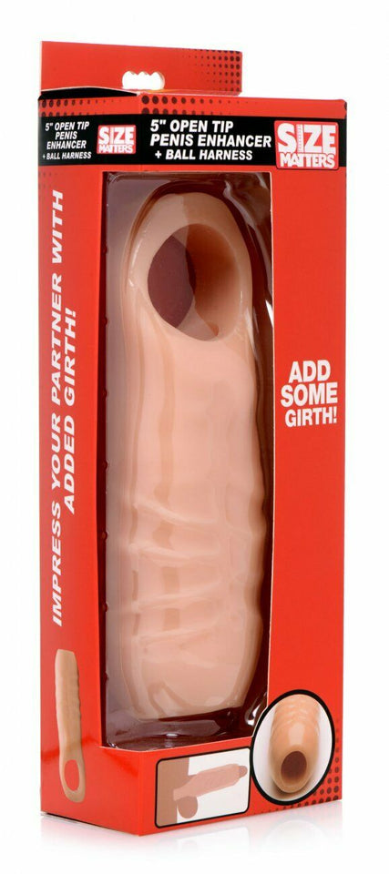 Open Tip Thick Dick Girth Erection Enhancer Penis Sleeve Realistic Cock Extender