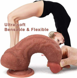 Realistic Big Penis Double Layer Silicone Cock Anal Vagina Sex Toy No Vibrators