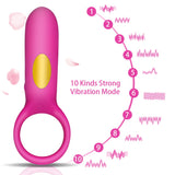 Rechargeable Vibrating Cock Ring – Umania Waterproof Silicone Clitoral Bullets Sex Vibrator for Couple Sex, With 10 Modes - Men Guide Store
