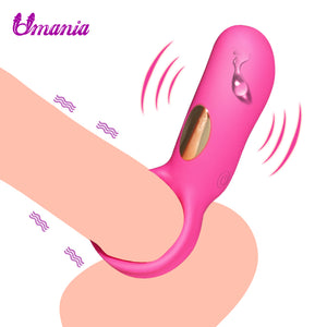 Rechargeable Vibrating Cock Ring – Umania Waterproof Silicone Clitoral Bullets Sex Vibrator for Couple Sex, With 10 Modes - Men Guide Store