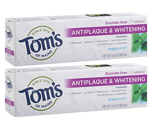 2 Pack Tom’s of Maine Fluoride-Free Antiplaque & Whitening Toothpaste - Men Guide Store