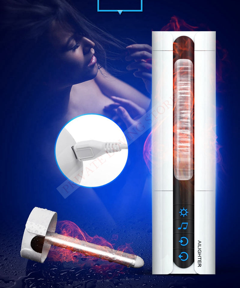 Heating Sex Machine Induced Vibration Artificial Vagina Sex Toy for Men - Men Guide Store