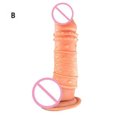 Zerosky New Style Penis Extension Sleeves Adult Sex Toys Solid Dead Reusable Condom For Man Penis Extender Delay - Men Guide Store